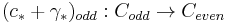 (c_* %2B \gamma_*)_{odd}: C_{odd} \to C_{even}