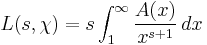 L(s,\chi)=s\int_1^\infty \frac{A(x)}{x^{s%2B1}}\,dx