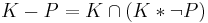 K-P=K \cap (K*\neg P)