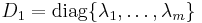 D_{1} = \operatorname{diag}\{\lambda_{1},\dots,\lambda_{m}\}