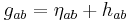 g_{ab} = \eta_{ab} %2B h_{ab}