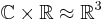 \mathbb{C} \times \mathbb{R} \approx \mathbb{R}^3