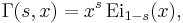 \Gamma(s,x) = x^s \, {\rm Ei}_{1-s}(x),