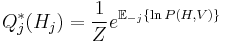 Q_j^*(H_j) = \frac{1}{Z} e^{\mathbb{E}_{-j}\{\ln P(H,V)\}} 