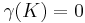 \gamma(K)=0