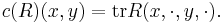 c(R)(x,y) = \operatorname{tr}R(x,\cdot,y,\cdot).