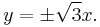 y=\pm\sqrt{3}x.