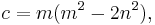 c=m(m^{2}-2n^{2}), \, 