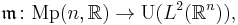 {\mathfrak m}\colon {\mathrm {Mp}}(n,{\mathbb R})\to {\mathrm U}(L^2({\mathbb R}^n)),\,