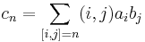 \displaystyle c_n=\sum_{[i,j]=n}(i,j)a_ib_j