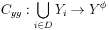 C_{yy}: \bigcup_{i \in D} Y_i \rightarrow Y^\phi