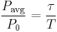 
\frac{P_\mathrm{avg}}{P_0} = \frac{\tau}{T} \,
