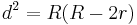 \displaystyle d^2=R(R-2r)