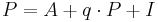  \textstyle P=A%2Bq \cdot P%2BI\,\ 