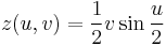 z(u,v)= \frac{1}{2}v\sin \frac{u}{2}