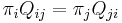  \pi_iQ_{ij} = \pi_jQ_{ji}