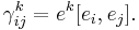 \gamma_{ij}^k = e^k[e_i,e_j].