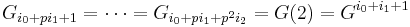 G_{i_0 %2B p i_1 %2B 1} = \cdots = G_{i_0 %2B p i_1 %2B p^2 i_2} = G(2) = G^{i_0 %2B i_1 %2B 1}