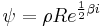  \psi = \rho R e^{\frac{1}{2} \beta i} 