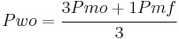 Pwo = \cfrac{3 Pmo %2B 1 Pmf}{3}