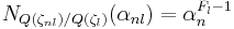 N_{Q(\zeta_{nl})/Q(\zeta_l)}(\alpha_{nl}) = \alpha_n^{F_l-1}