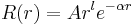 \ R(r) = A r^l e^{-\alpha r}