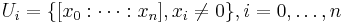 U_i = \{[x_0:\cdots: x_n], x_i \neq 0\}, i=0, \dots,n