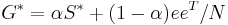  G^*=\alpha S^* %2B (1-\alpha)e e^{T}/N