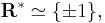 \mathbf{R}^* \simeq \{ \pm 1 \},