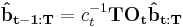 
\mathbf{\hat{b}_{t-1:T}} = c_t^{-1} \mathbf{T}\mathbf{O_t}\mathbf{\hat{b}_{t:T}}
