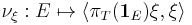  \nu_\xi:E \mapsto \langle \pi_T(\mathbf{1}_E) \xi, \xi \rangle 