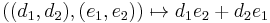 ((d_1,d_2),(e_1,e_2))\mapsto d_1 e_2 %2B d_2 e_1