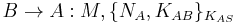 B \rightarrow A: M,\{N_A,K_{AB}\}_{K_{AS}}