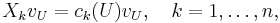 X_k v_U =c_k(U) v_U, ~~~ k=1,\dots,n, 