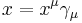 x = x^\mu \gamma_\mu