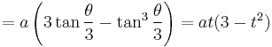 = a \left(3 \tan \frac{\theta}{3} - \tan^3 \frac{\theta}{3} \right) = at(3-t^2)