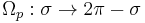 \Omega_{p}�: \sigma \to 2\pi - \sigma