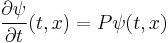 \frac{\partial \psi}{\partial t}(t,x)=P \psi(t,x)