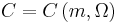 \textstyle C=C\left( m,\Omega\right)  