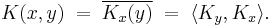  K(x,y) \;=\; \overline{K_x(y)} \;=\; \langle K_y,K_x\rangle. 