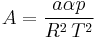 A = \frac{a\alpha p}{ R^2\,T^2}