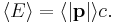 \left.\right.
\langle E \rangle=\langle |\mathbf{p}| \rangle c.
