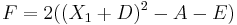 F = 2((X_1%2BD)^2-A-E)