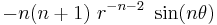  -n(n%2B1)~r^{-n-2}~\sin(n\theta) \,