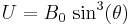 U = B_0\,\sin^3(\theta)