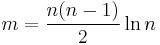 m=\frac{n(n-1)}{2}\ln n