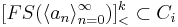 [FS(\langle a_n \rangle_{n=0}^{\infty})]^k_< \subset C_i