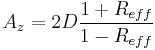 A_z=2D\frac{1%2BR_{eff}}{1-R_{eff}}