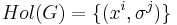 Hol(G)=\{(x^i,\sigma^j)\}