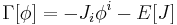 \Gamma[\phi]=-J_i \phi^i - E[J] \, 